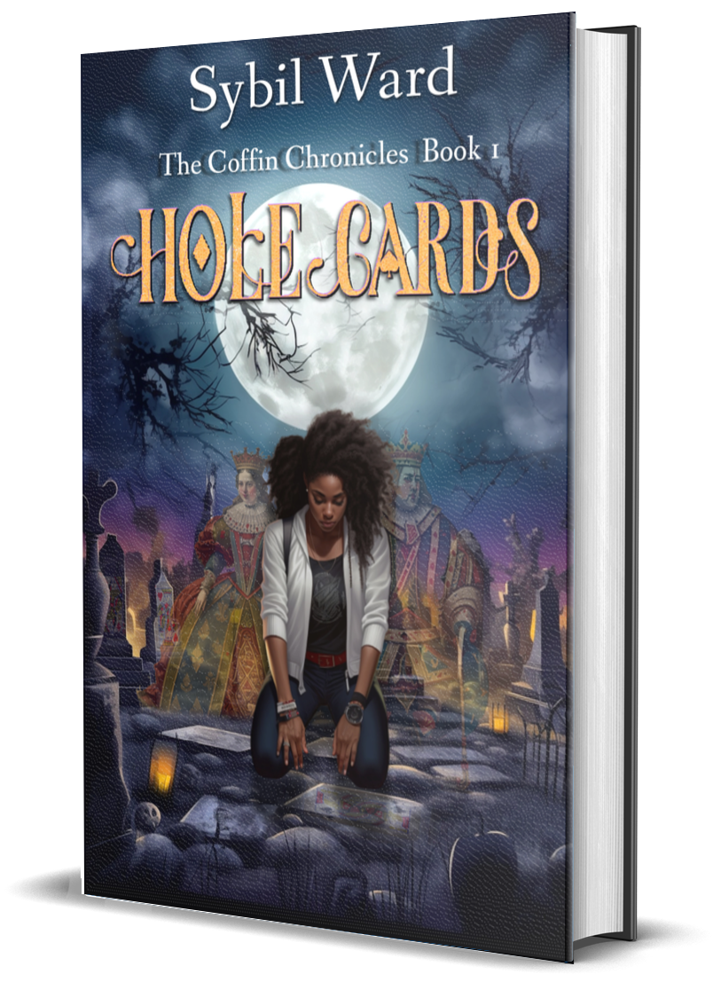 book cover for the novel, HOLE Cards